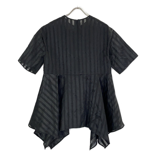 ADORE 531-3210614 23' Black Organza Stripe Blouse Top