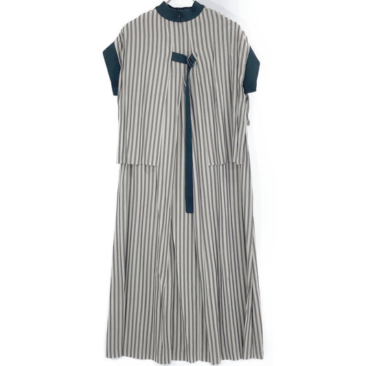 ADORE Adore 531-1140411 Gray x Black Oxford Stripe Dress