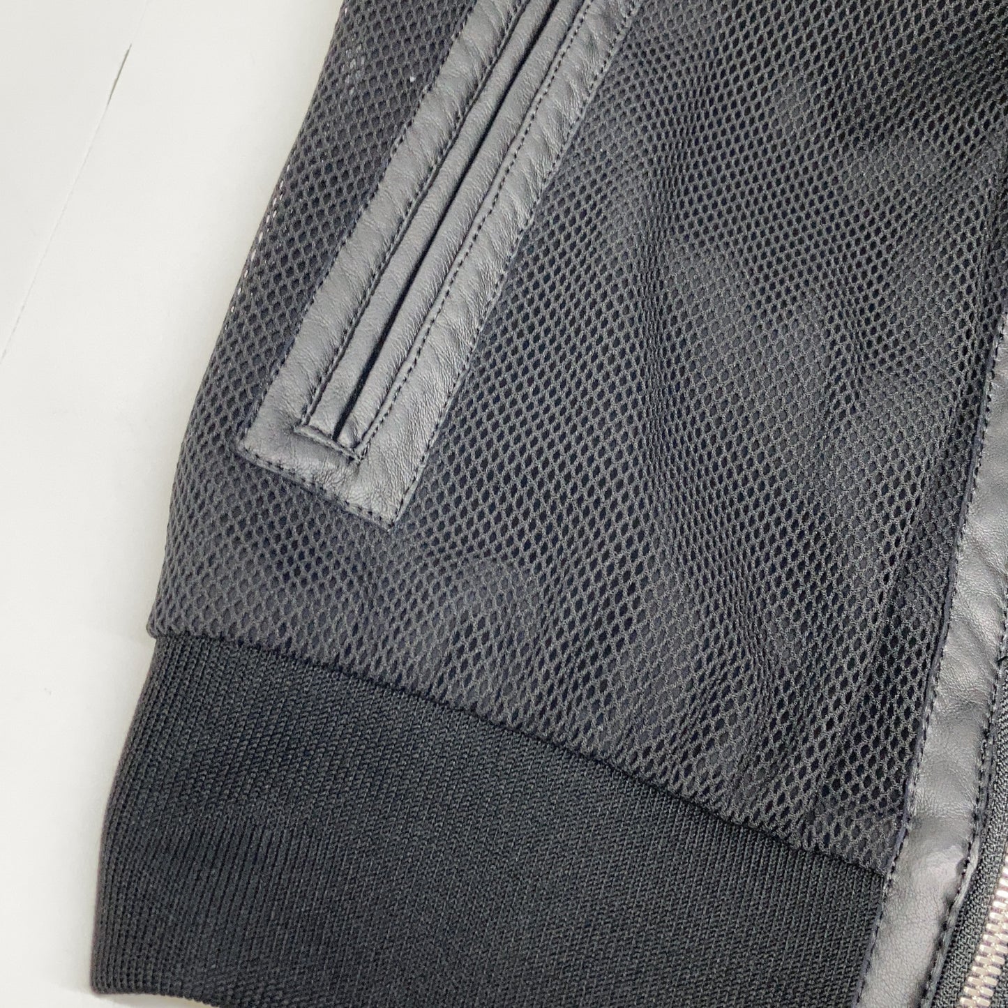 Rawtus (×ADORE) Black Leather Sleeve Mesh Blouson Jacket