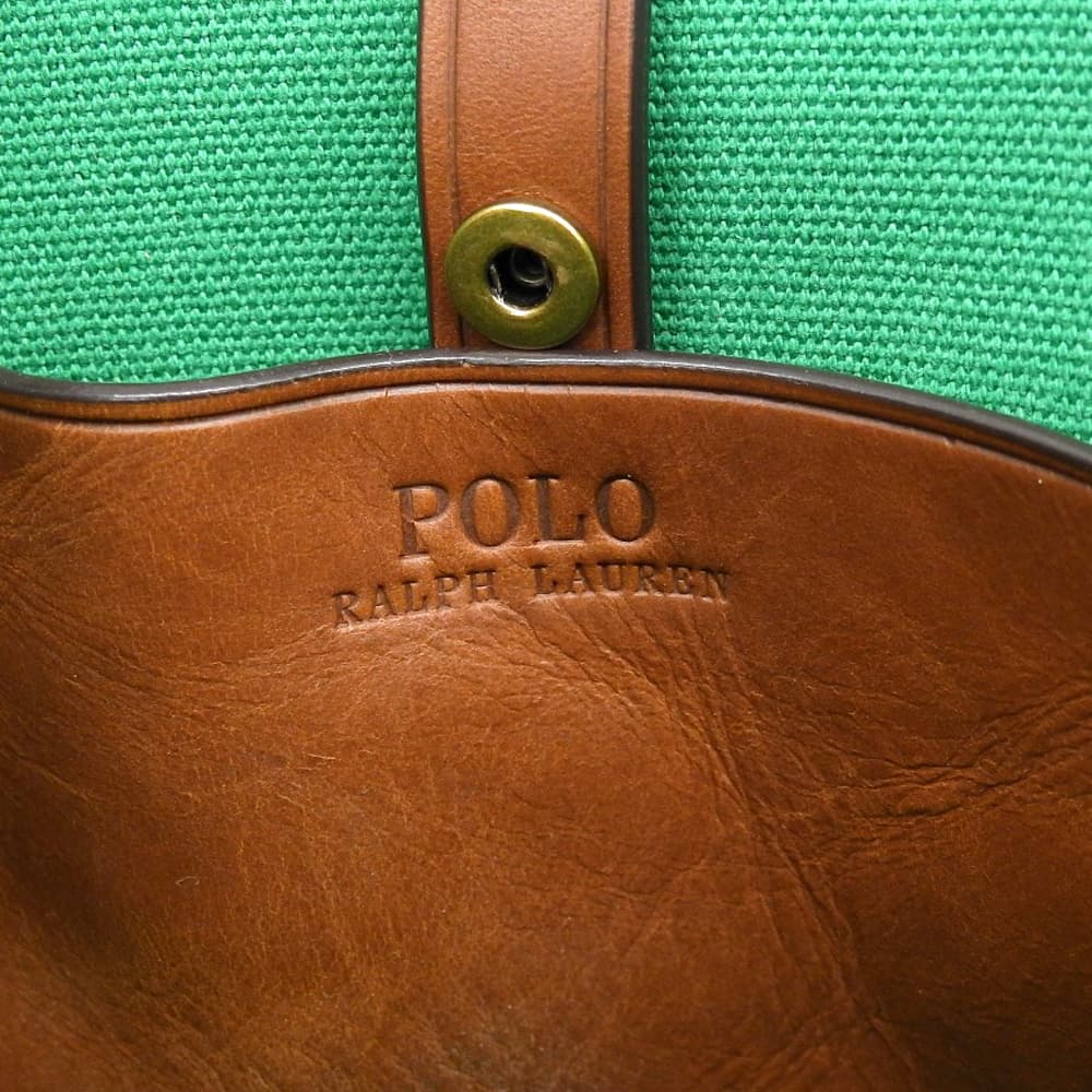 POLO RALPH LAUREN ポロ ラルフローレン 新品同様 Bellport キャンバス 2WAYショルダーバッグ ハンドバッグ レディース ネイビー ハンドバッグ