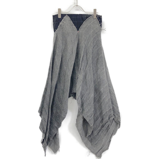 m.a+ Grey x Black Docking Cut-Off Skirt
