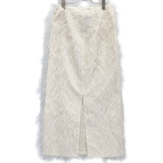 MADISON BLUE マディソンブルー 24AW MB244-6006 アイボリー 先染めジャガード織り I-LINE LONG SK EYELASH/ラメフリンジスカート スカート