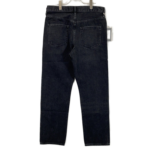 TANAKA ST-126 THE STRAIGHT JEAN TROUSERS Black Cotton Garment Washed 5-Pocket Black Selvedge Denim Bottoms