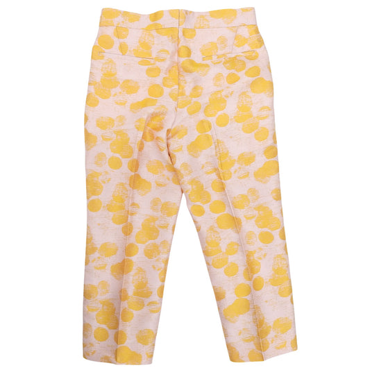 Excellent Condition Silk Blend Geometric Jacquard Trousers Pants Bottoms Women's Orange 36 Bottoms 36 Women's