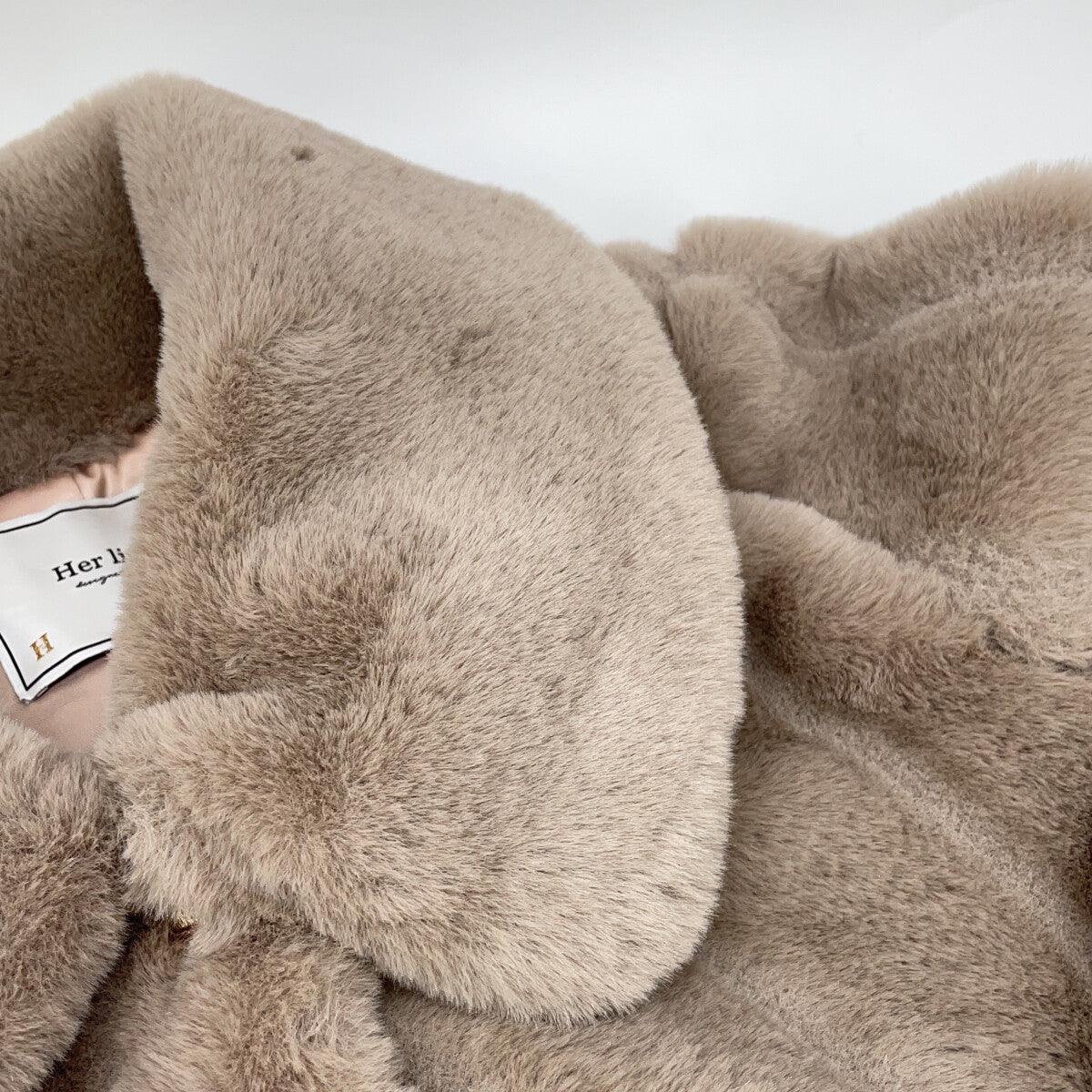 her lip to ハーリップトゥ 1254307109 ブラウン french taupe Winter Love Faux Fur Coat コート