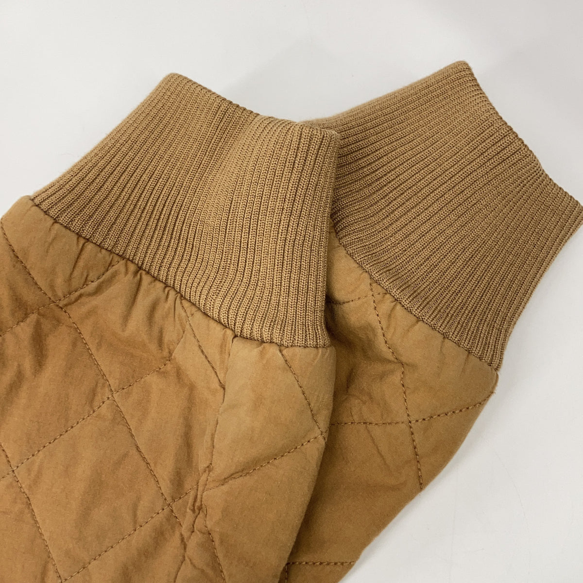 棕色菱格无领长款外套 女式 S码