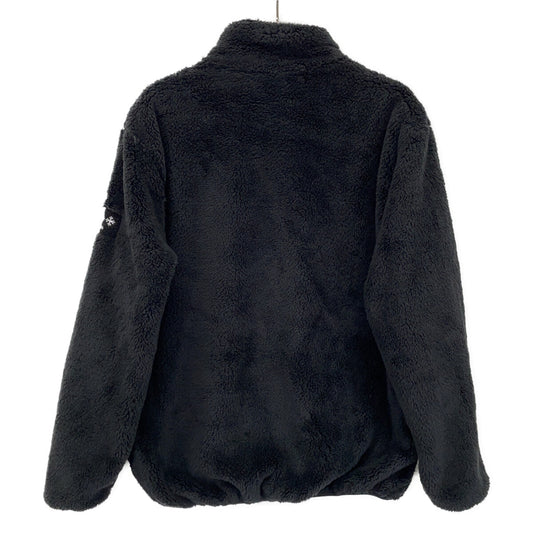 MJXA0213033588 MONREALE Black Double-Zip Boa Fleece Stand Collar Jacket 02 Men's