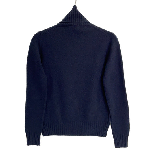 Loro Piana Loro Piana FAG3537 Navy 100% Baby Cashmere High-Neck Knit Pullover Tops