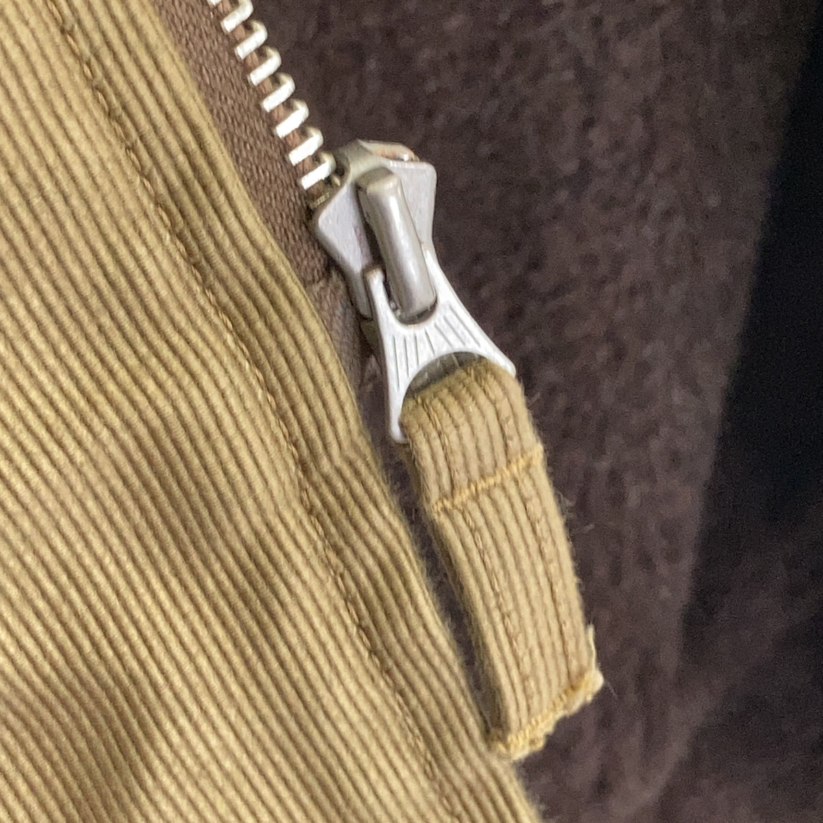 FREEWHEELERS Khaki Zip-Up Alpaca Vest Hoodie Coat