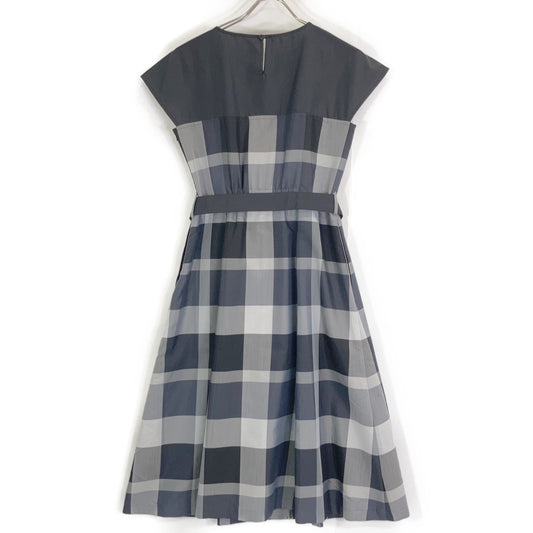 BLUE LABEL CRESTBRIDGE 2024 Gray Crestbridge Check Light Crossing Twill Bustier Combo Dress
