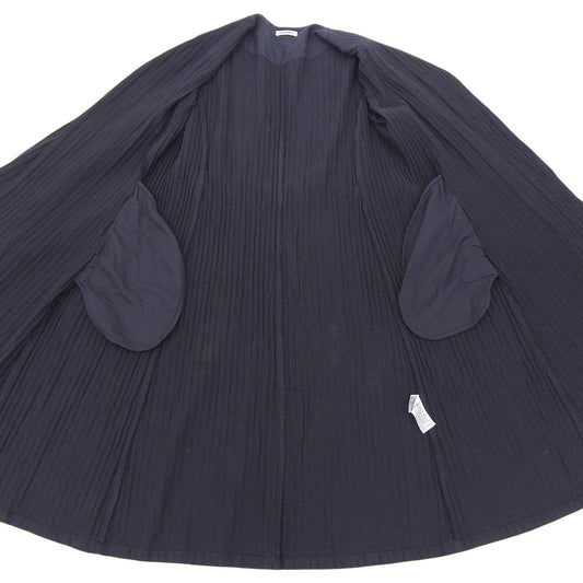 コットン ベルト付き ロングコート ノーカラー レディース ネイビー M PL13FA066 コート M レディース