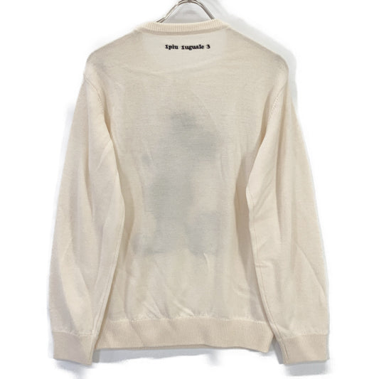 1piu1uguale3 【×DISNEY】MRK220-WOL102 Off-white MICKEY MOUSE SWEATER Mickey Mouse Knit Top