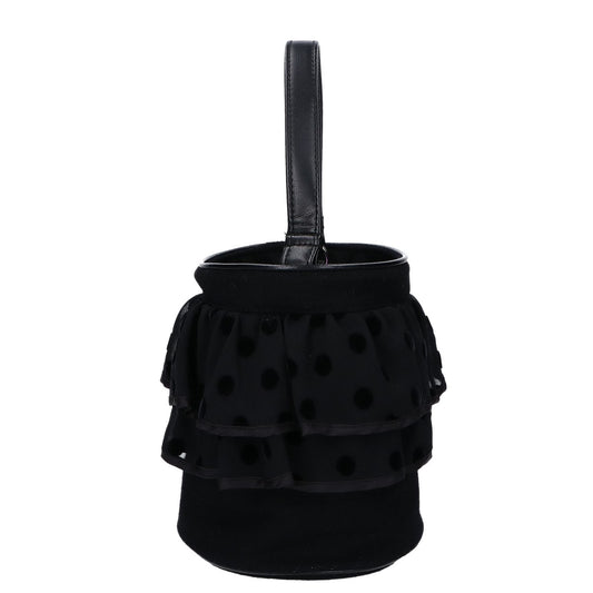 setsuko sagittaire SCI-22 CITY Polka Dot Frill Felt 2-Way Bucket Handbag