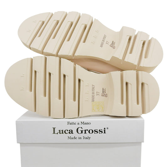 Luca Grossi ルカグロッシ 新品同様 ワントーン ビットローファー シューズ レディース ライトベージュ 37 L21613 LBG-050 シューズ