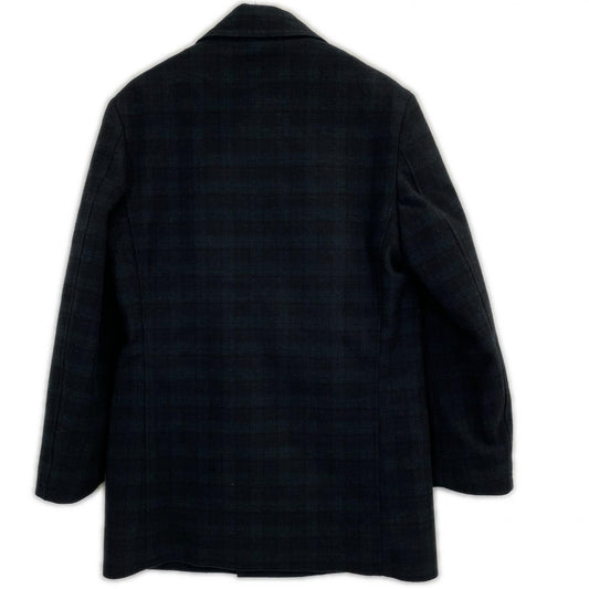 LAUREN RALPH LAUREN ローレン ラルフローレン ネイビー ウール混 ブラックウォッチ ダブルブレスト ショートコート コート