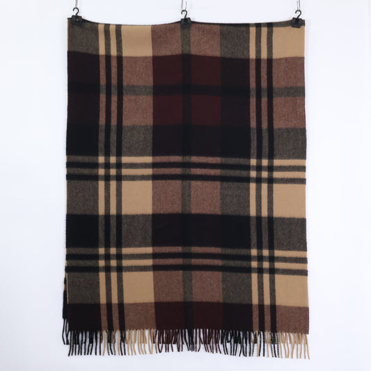 UNITED ARROWS Exclusive 1736-343-3180 Checkered Cashmere Fringe Scarf for Women