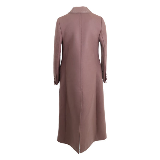 FENDI 【Excellent Condition / Domestic Regular / 21AW】FF8817AHL2 Lamb Leather Trim Wool Felt Chester Coat 36