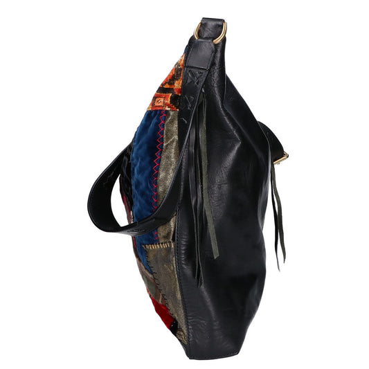 Ralph Lauren Purple Label Suede-Lined Hand-Stitched Multi Patchwork Shoulder Bag