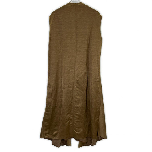 BLAMINK 7926-230-0172 Brown Rayon-Linen Sleeveless Satin Dress