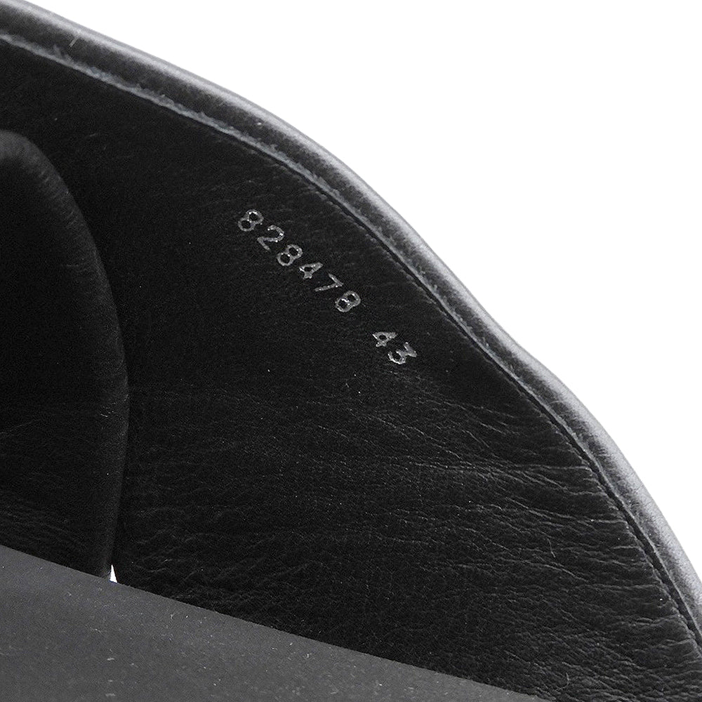 BALENCIAGA SUNSET FLAT MULE BB Logo Metal Plate Leather Sandals Shoes Men's Black 43 828478 25SS Shoes