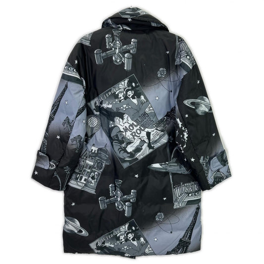 49av.Junko Shimada 49アベニュージュンコシマダ 313434229 グレー ポリエステル パリナイト総柄 ロングダウンジャケット ジャケット