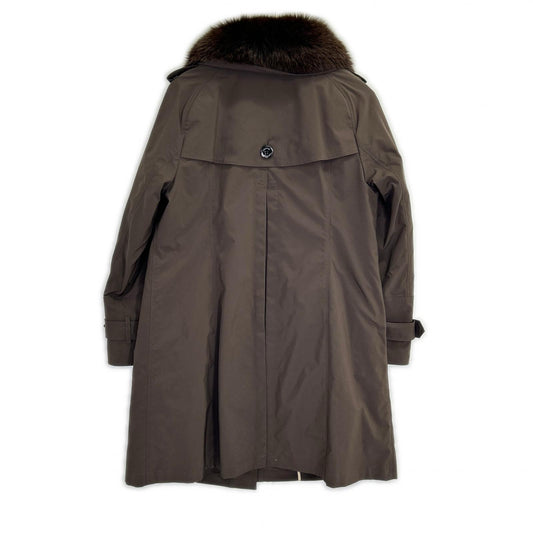 Burberry LONDON バーバリーロンドン B1A23-661-58 ブラウン ナイロン ダウンライナー フォックスファーダウンコート コート