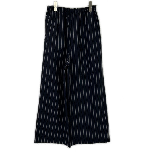 ENFOLD エンフォルド 26SS 300JS631-1191 ダークネイビー ウール ストライプ RELAX ELASTIC WIDE-TROUSERS ボトムス
