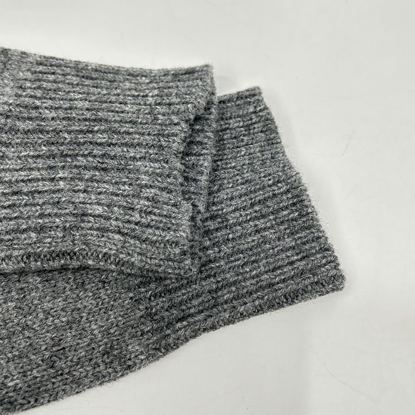 Maison Margiela SI1GP0001 Gray x Brown Suede Elbow Patch Pullover Knit Sweater Top L