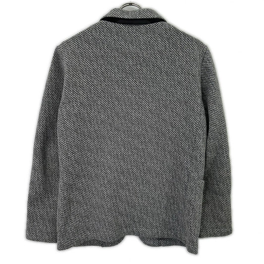 BURBERRY BLACK LABEL バーバリーブラックレーベル グレー コットン ヘリンボーン 2Bシングルジャケット ジャケット M