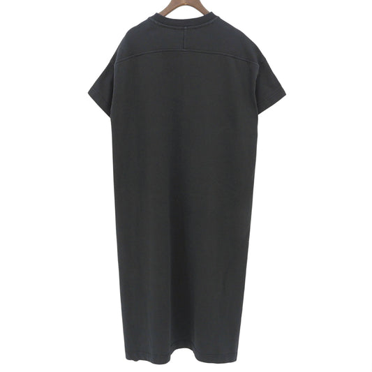 Navy Cotton Side Slit Crew Neck Short Sleeve Cut and Sewn Dress XS Dresses XS for Women