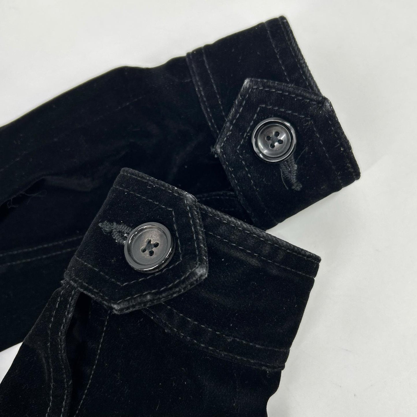 MINEDENIM 24AW 2410-8002-99-022 Black Cotton Blend 4B Velvet Denim Trucker Jacket