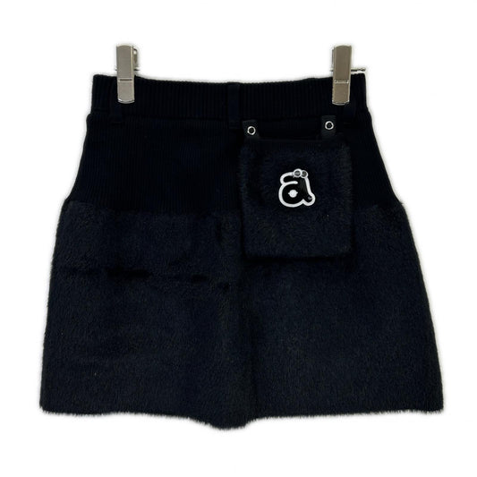 ARCHIVIO A416003 Black Golf Wear Feather Rib Knit Skirt Skirt 36 Women's