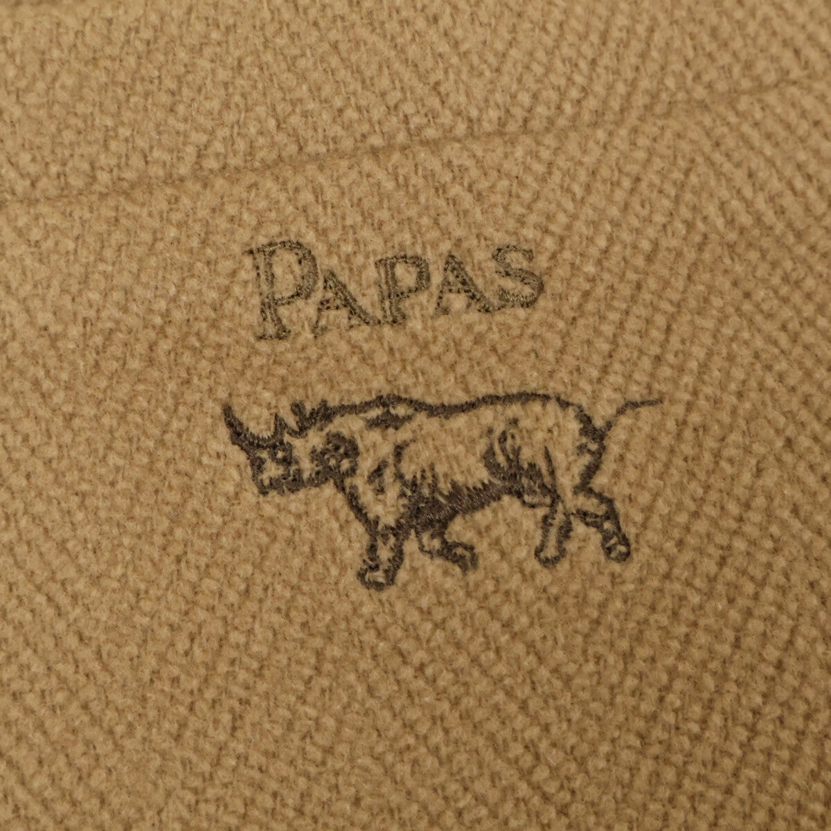 PAPAS D0424FC MOORBROOK面料 羊毛 小狗Logo刺绣 单排扣大衣 L 男士