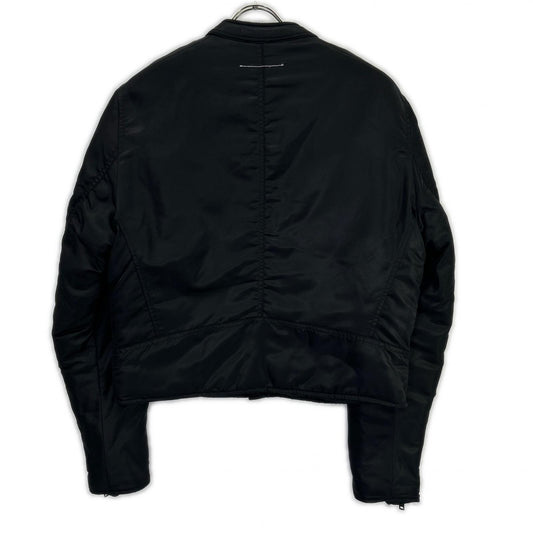 MM6 エムエムシックス S62AN0013 ブラック ナイロン 5ZIP 八の字 パデットライダースジャケット ジャケット