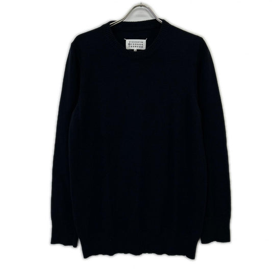 Maison Margiela 马吉拉 S50HA1069 22年 海军蓝 羊毛 四缝线圆领针织衫 上衣