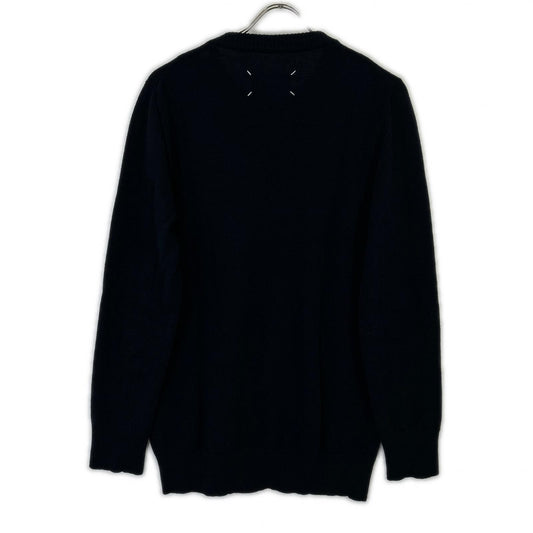 Maison Margiela メゾンマルジェラ S50HA1069 22年 ネイビー ウール 4ステッチクルーネックニット トップス