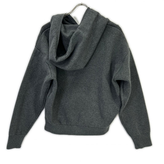 GRAY Logo Embroidery Smooth Knit Hoodie Parka Top F Ladies