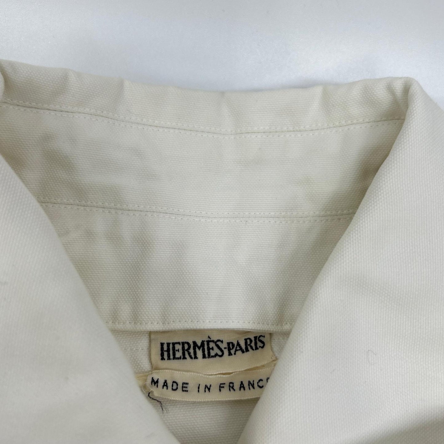 HERMES 爱马仕 Margiela时期 白色 100%纯棉 双排扣 短款大衣 外套