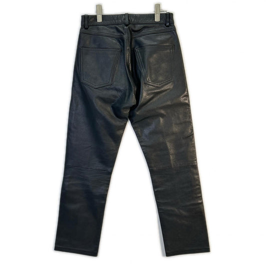 MARGARET HOWELL MH-307160 Black Leather Leather Pants Bottoms L Men's