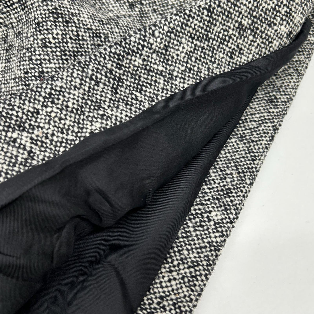 SAINT LAURENT PARIS 533479 2018 White x Black Wool Tweed Long Skirt
