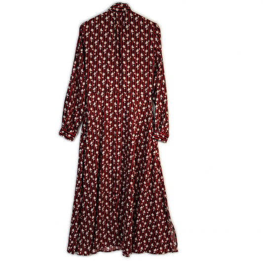 MAISON KITSUNE Maison Kitsuné LW01612WF4019 红黑花卉印花蝴蝶结条纹长连衣裙