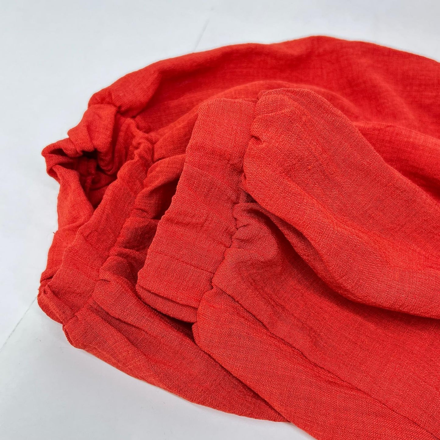 RED Gathered Neck Bow Tie Dress 34 Ladies