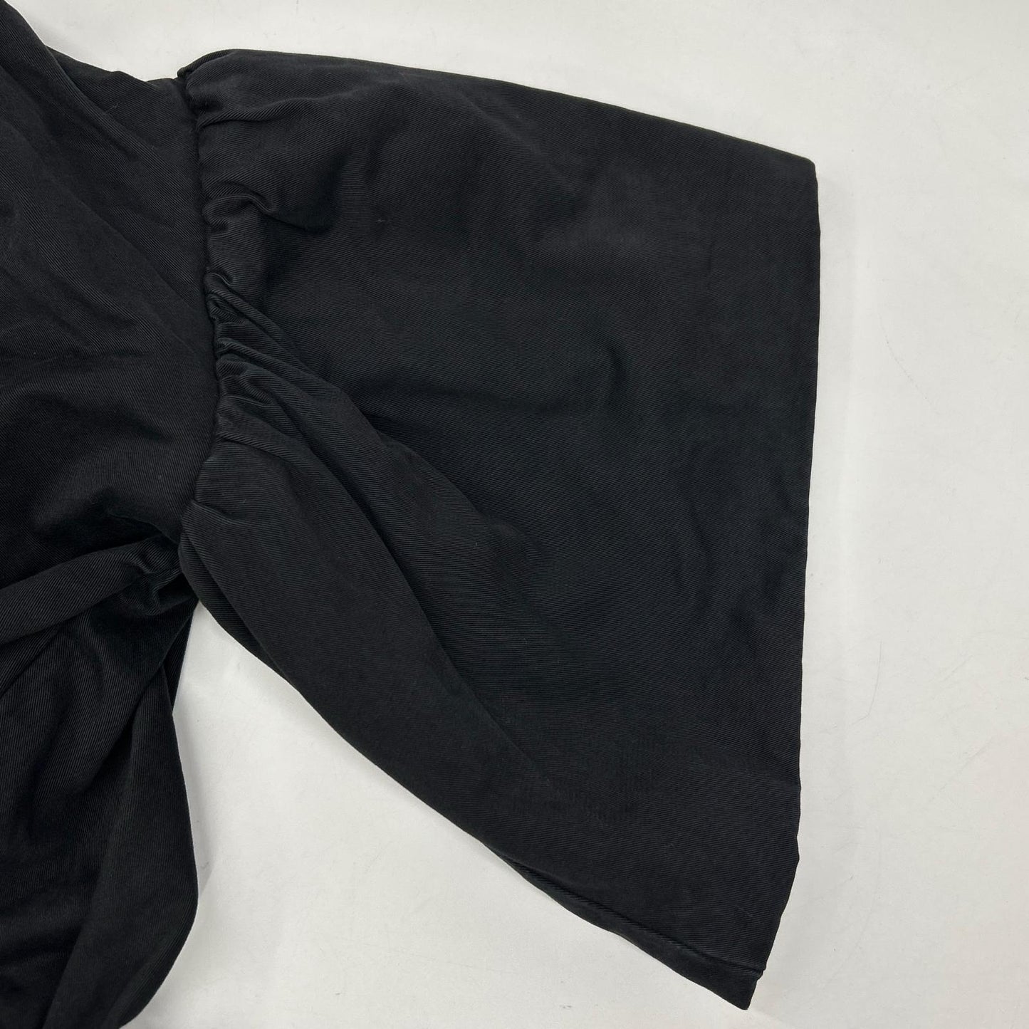 DRIES VAN NOTEN black voluminous ruffled-sleeve collarless garment-dyed jacket jacket