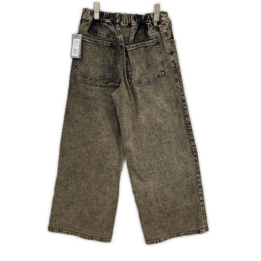 P47043AI Brown Cotton Blend Zip Fly Wide Denim Pants Bottoms 38 Women's