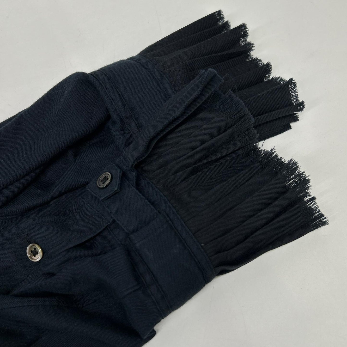Navy Pleated Collar Shirt Top Undefined Size Ladies