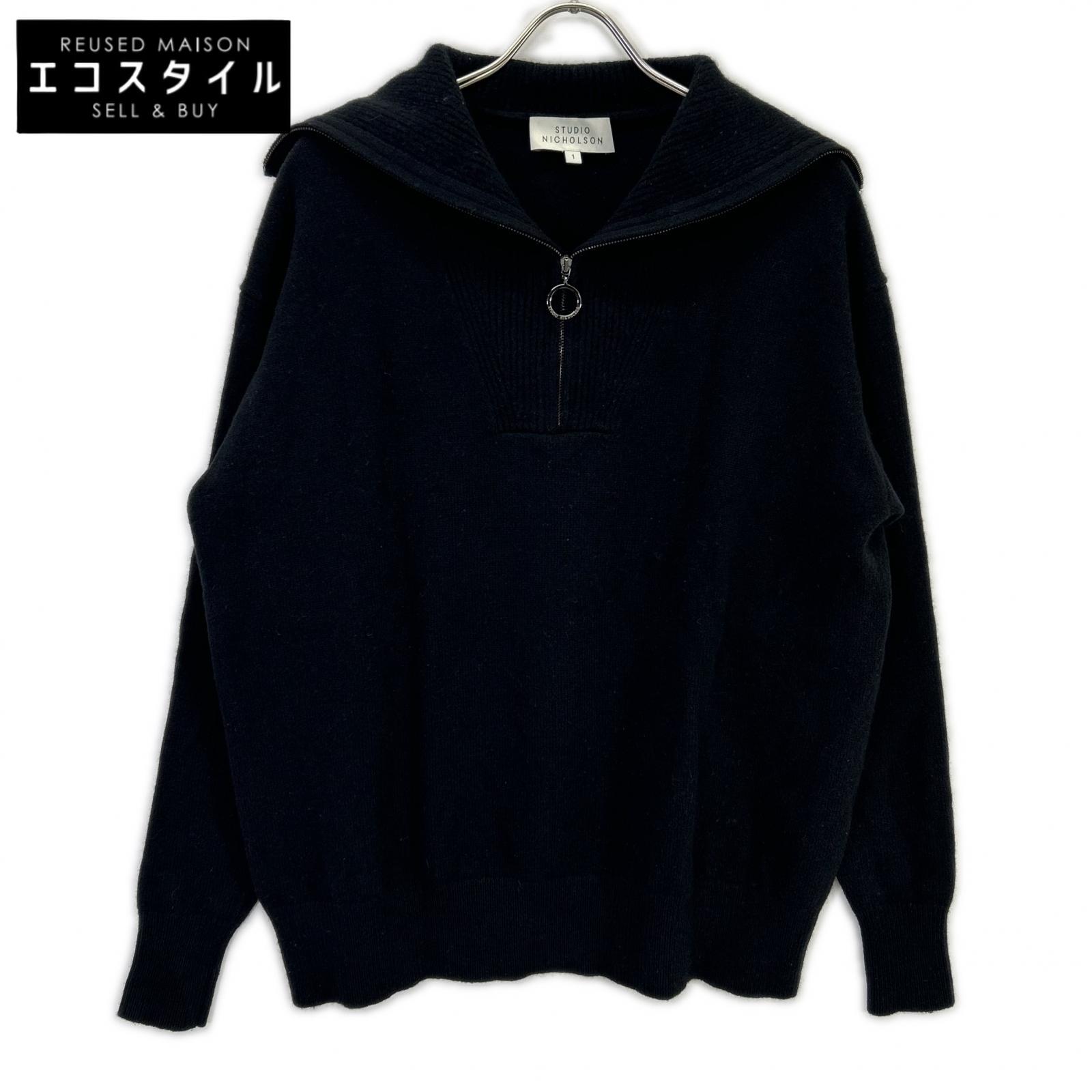 52-10-122015 ﾈｲﾋﾞｰ ｳｰﾙ ﾊｰﾌｼﾞｯﾌﾟﾊｲﾈｯｸﾆｯﾄﾌﾟﾙｵｰﾊﾞｰ 22AW トップス 1