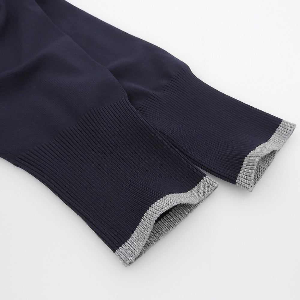 UNFILO Excellent-Condition V-Neck Knit Dress Women's Navy XL 25 Model Dress
