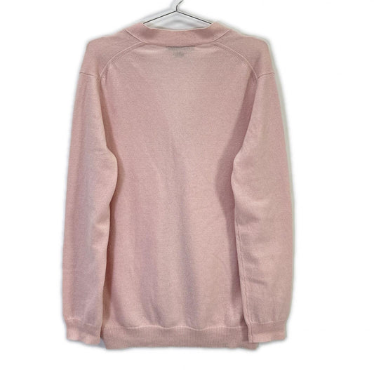 Pink 100% Cashmere Knit Cardigan Top S Ladies