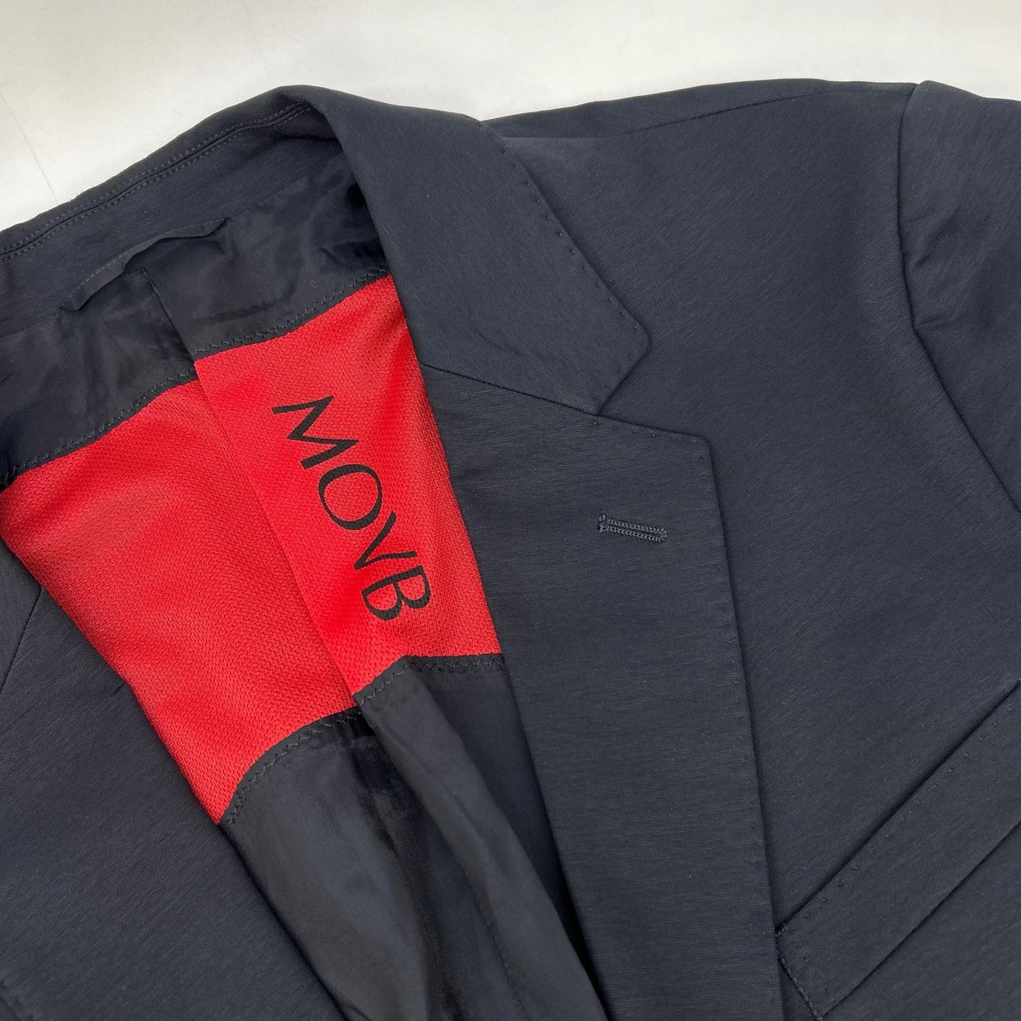 JK-013PR COSMO NAVY Duplex Cotton Jersey Single 2B Notch Lapel Travel Jacket, Jacket, Size 50, Men's