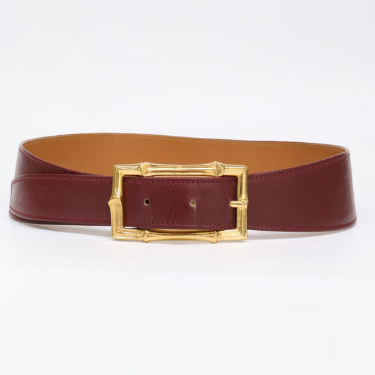 HERMES エルメス 〇B刻 バンブーバックル レザー ベルト